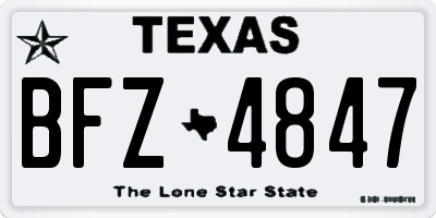 TX license plate BFZ4847