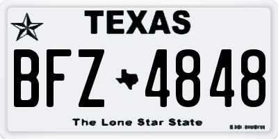 TX license plate BFZ4848