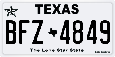 TX license plate BFZ4849