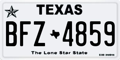 TX license plate BFZ4859