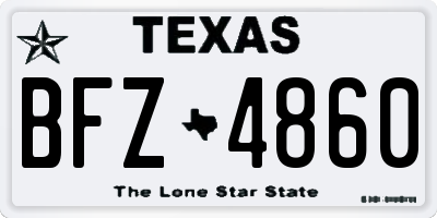 TX license plate BFZ4860