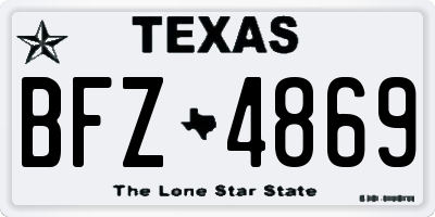 TX license plate BFZ4869