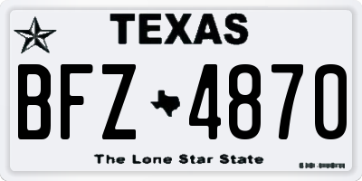 TX license plate BFZ4870