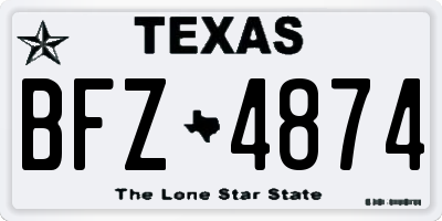 TX license plate BFZ4874