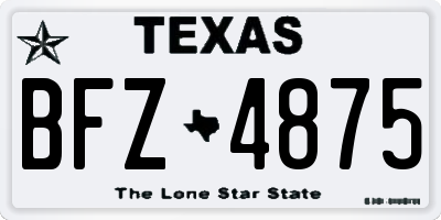 TX license plate BFZ4875