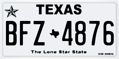 TX license plate BFZ4876