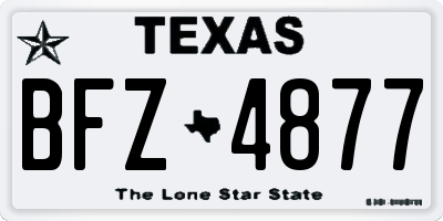 TX license plate BFZ4877