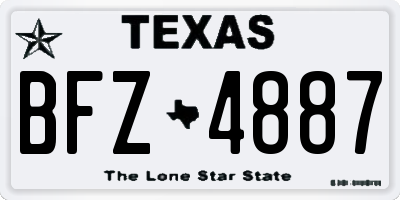 TX license plate BFZ4887