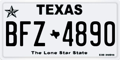 TX license plate BFZ4890