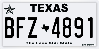 TX license plate BFZ4891