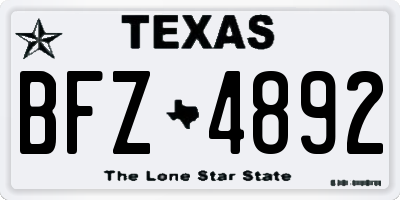 TX license plate BFZ4892