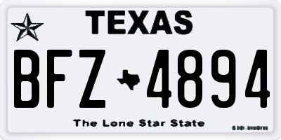 TX license plate BFZ4894