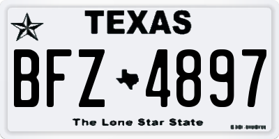 TX license plate BFZ4897