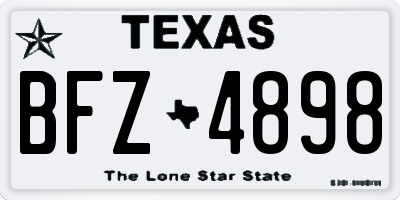 TX license plate BFZ4898