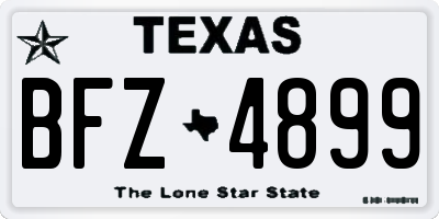 TX license plate BFZ4899