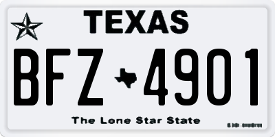 TX license plate BFZ4901