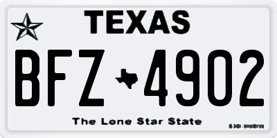 TX license plate BFZ4902