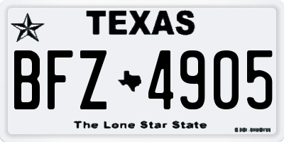 TX license plate BFZ4905