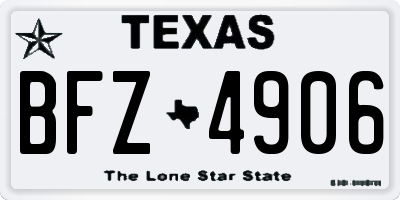 TX license plate BFZ4906