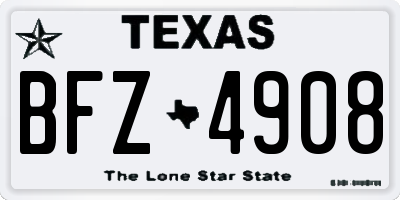 TX license plate BFZ4908