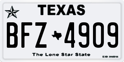 TX license plate BFZ4909