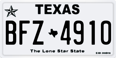 TX license plate BFZ4910