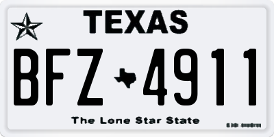 TX license plate BFZ4911
