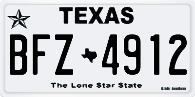 TX license plate BFZ4912