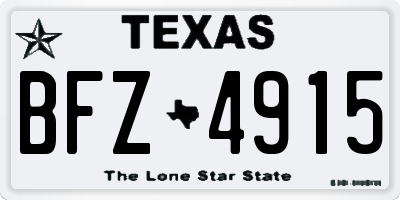 TX license plate BFZ4915