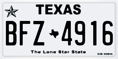 TX license plate BFZ4916