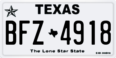 TX license plate BFZ4918