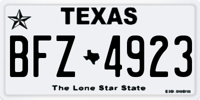 TX license plate BFZ4923