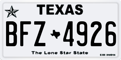 TX license plate BFZ4926