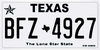 TX license plate BFZ4927