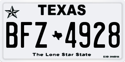 TX license plate BFZ4928