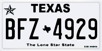TX license plate BFZ4929