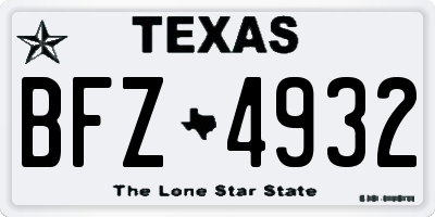 TX license plate BFZ4932