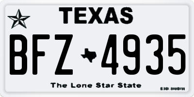 TX license plate BFZ4935