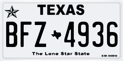 TX license plate BFZ4936
