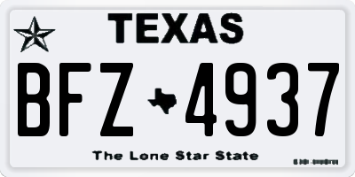 TX license plate BFZ4937