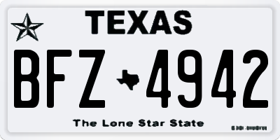 TX license plate BFZ4942