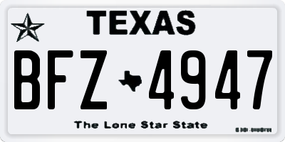 TX license plate BFZ4947