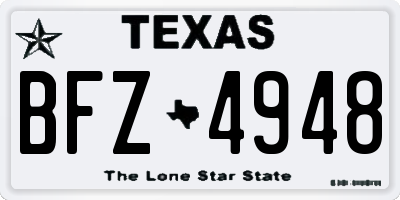 TX license plate BFZ4948