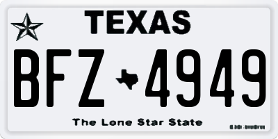 TX license plate BFZ4949