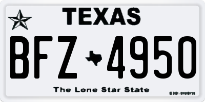TX license plate BFZ4950