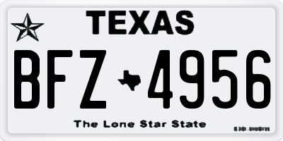 TX license plate BFZ4956