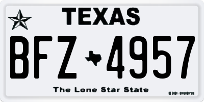 TX license plate BFZ4957