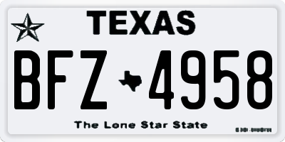 TX license plate BFZ4958