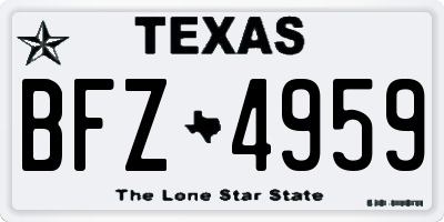 TX license plate BFZ4959