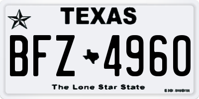 TX license plate BFZ4960